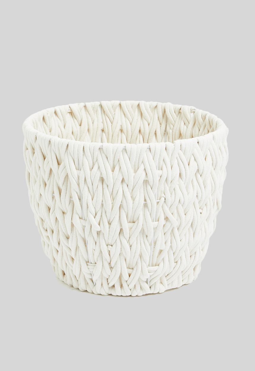 Sixth Floor - Large braided cotton rope basket - cream