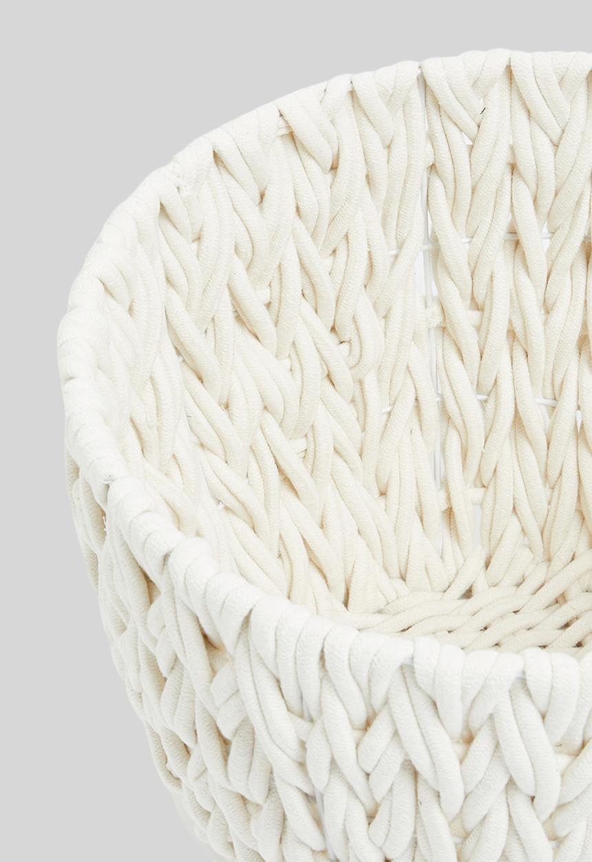 Sixth Floor - Large braided cotton rope basket - cream