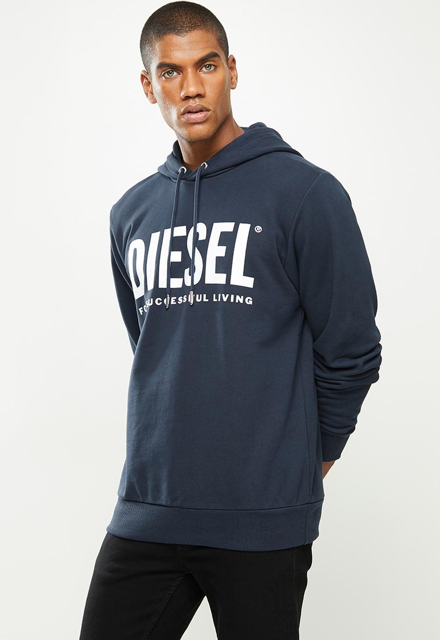 Diesel  - S-gir-hood-division-logo sweat-shirt- navy