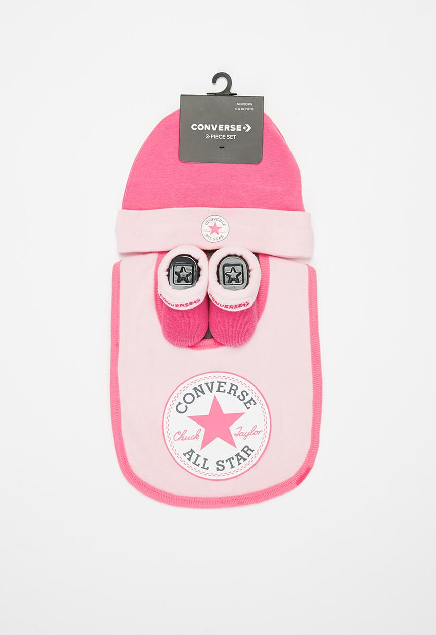 Converse - Chn core hang 3pc hat bib boot - pink