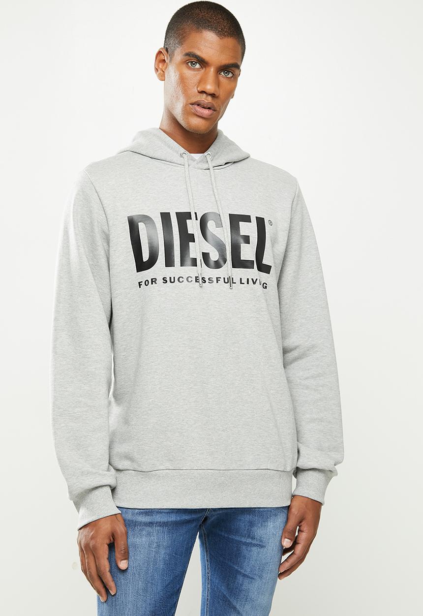 Diesel  - S-gir-hood-division-logo hoodie - grey