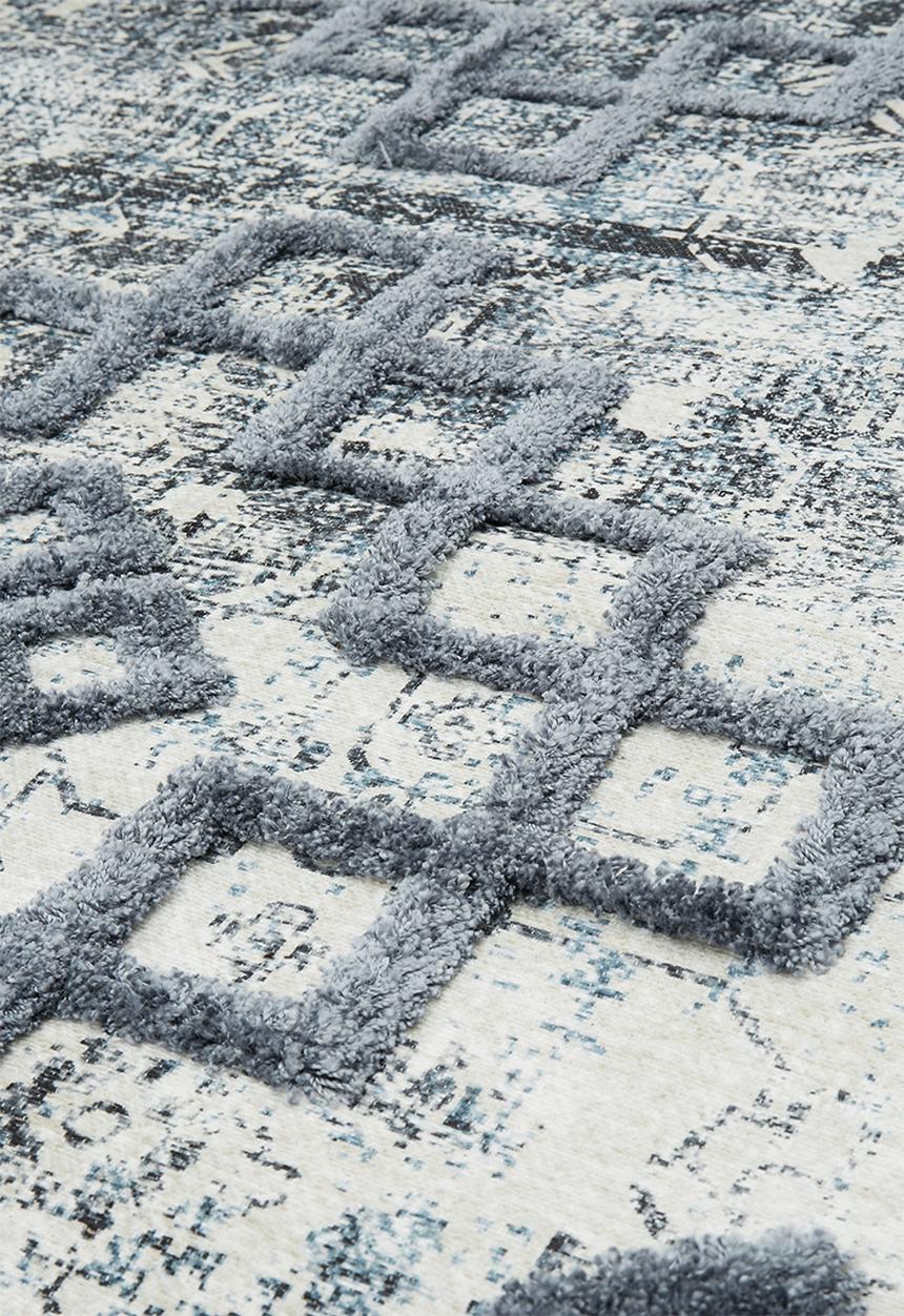 Sixth Floor - Thalia tufted printed rug - teal blue