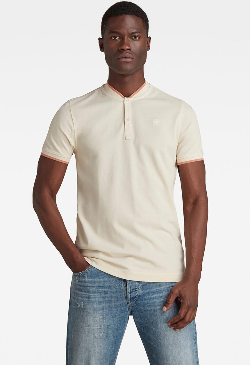G-STAR - Sport collar slim short sleeve polo - ecru