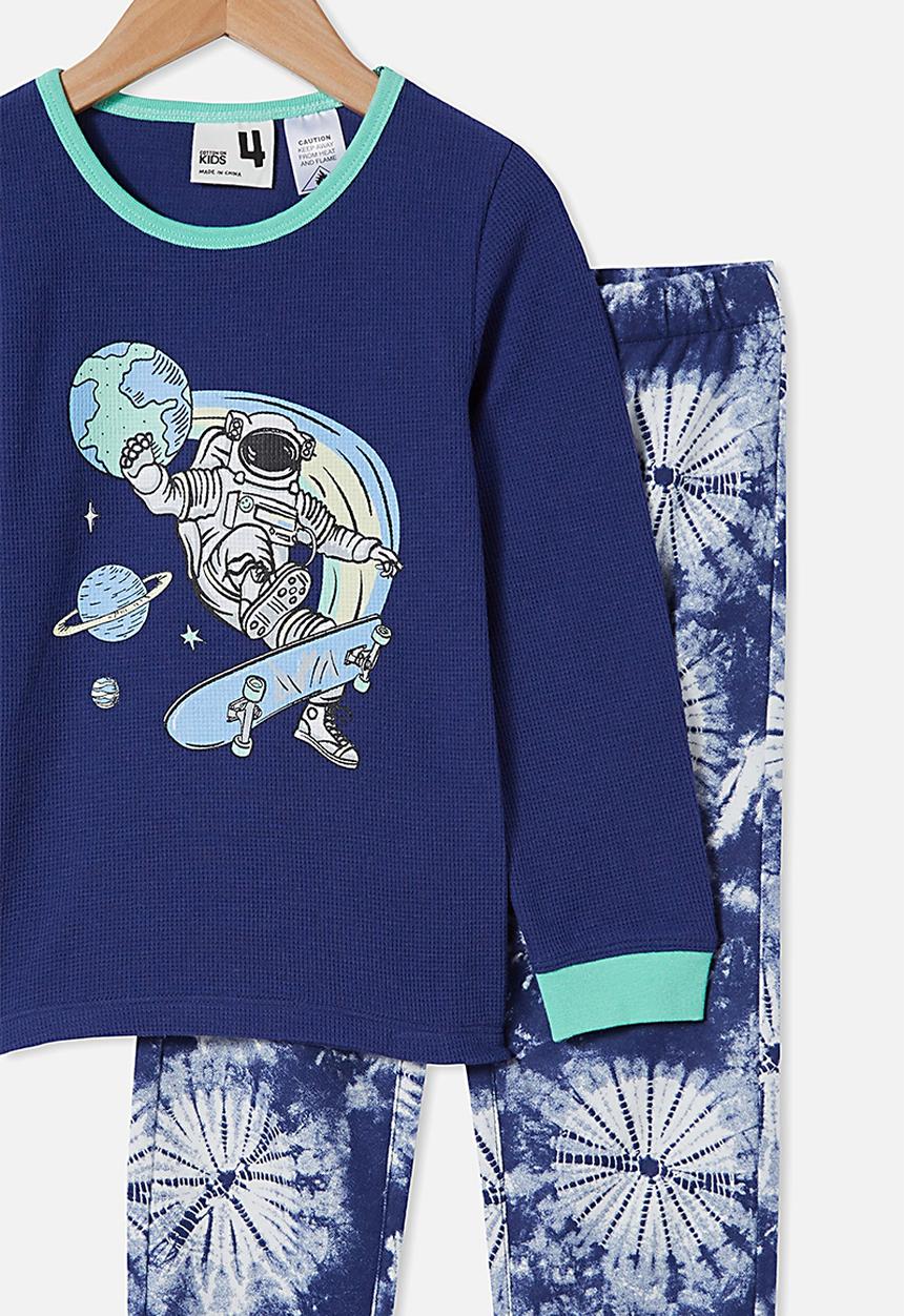 Cotton On - Noah long sleeve pyjama set - indigo