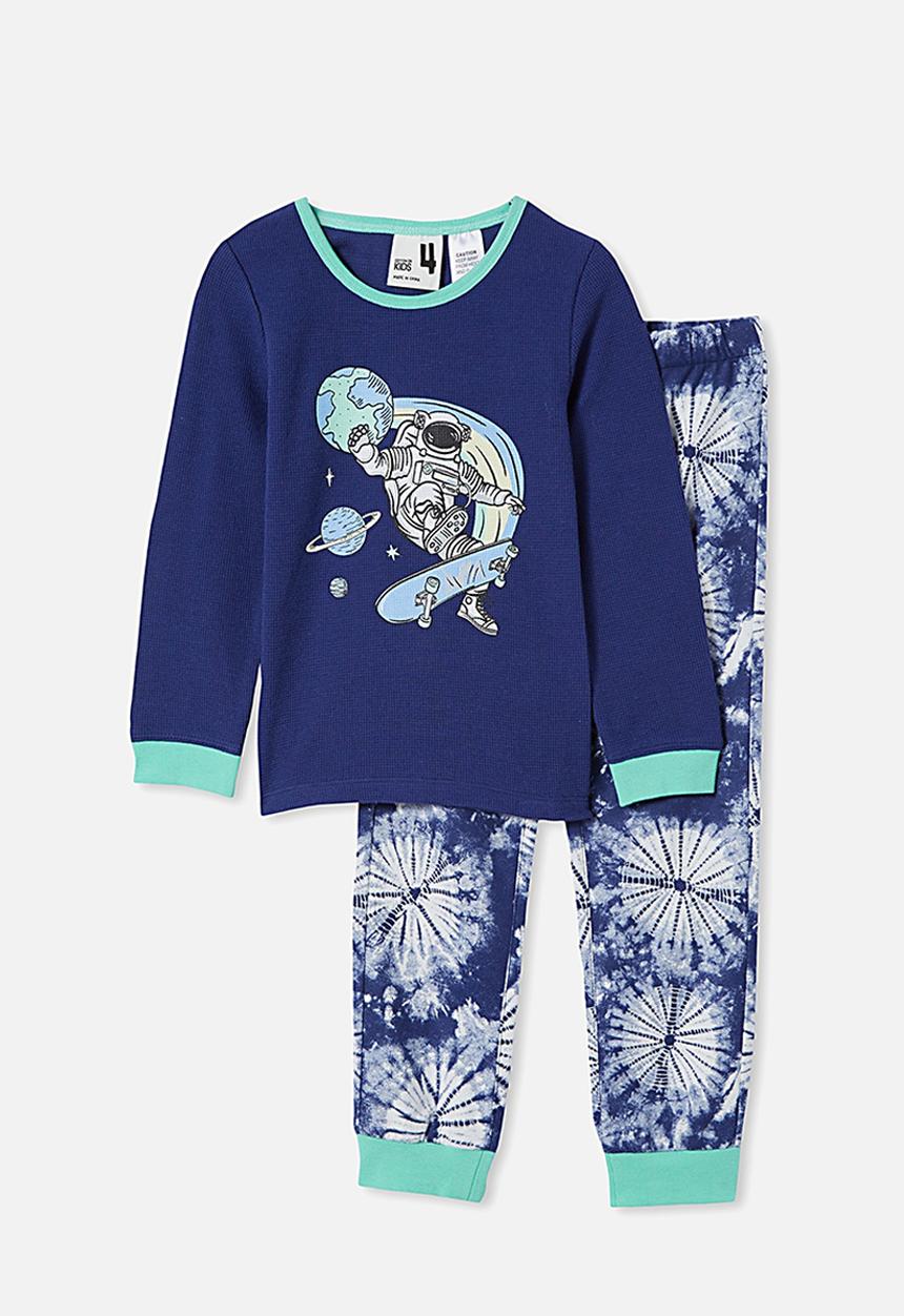 Cotton On - Noah long sleeve pyjama set - indigo