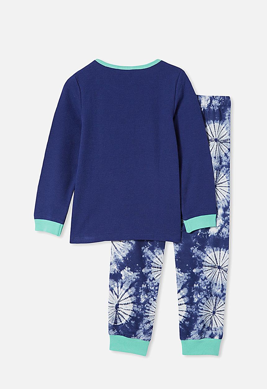 Cotton On - Noah long sleeve pyjama set - indigo