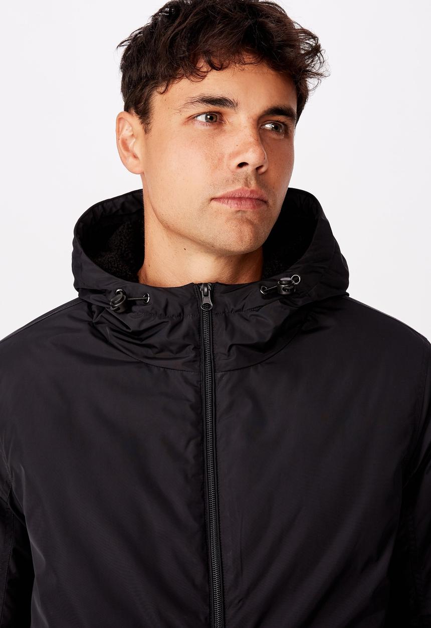 Cotton On - Ma1 hooded bomber jacket - black