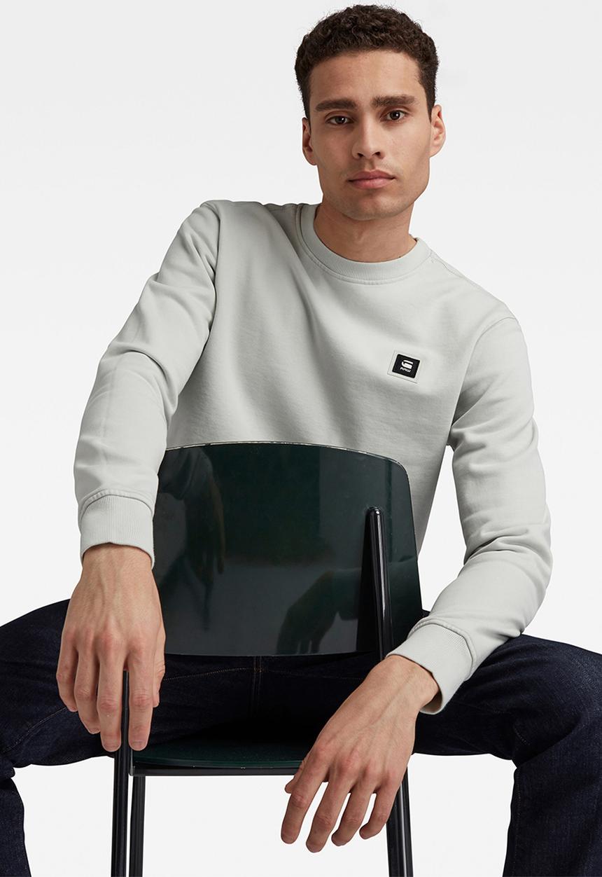 G-STAR - Logo badge sweat - light grey 
