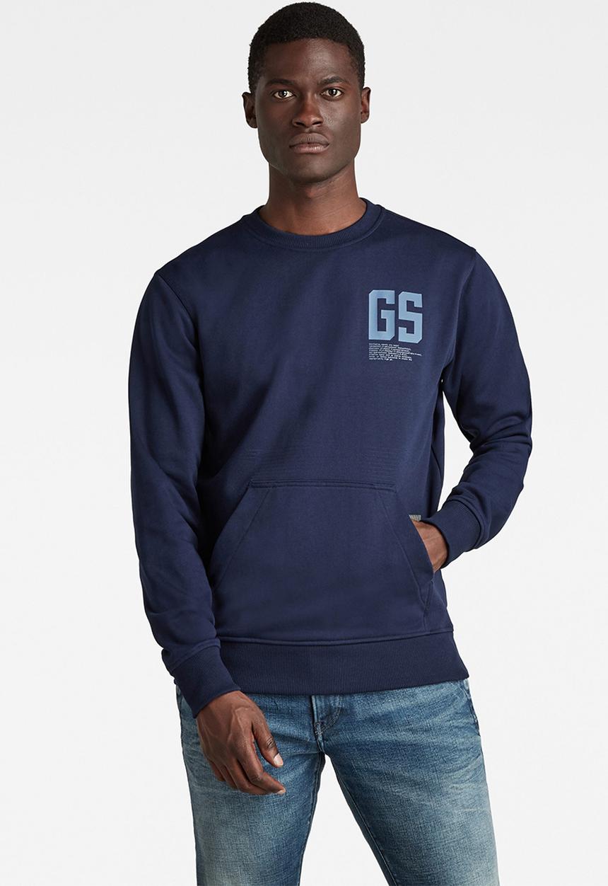 G-STAR - Stitch pocket sweat - navy