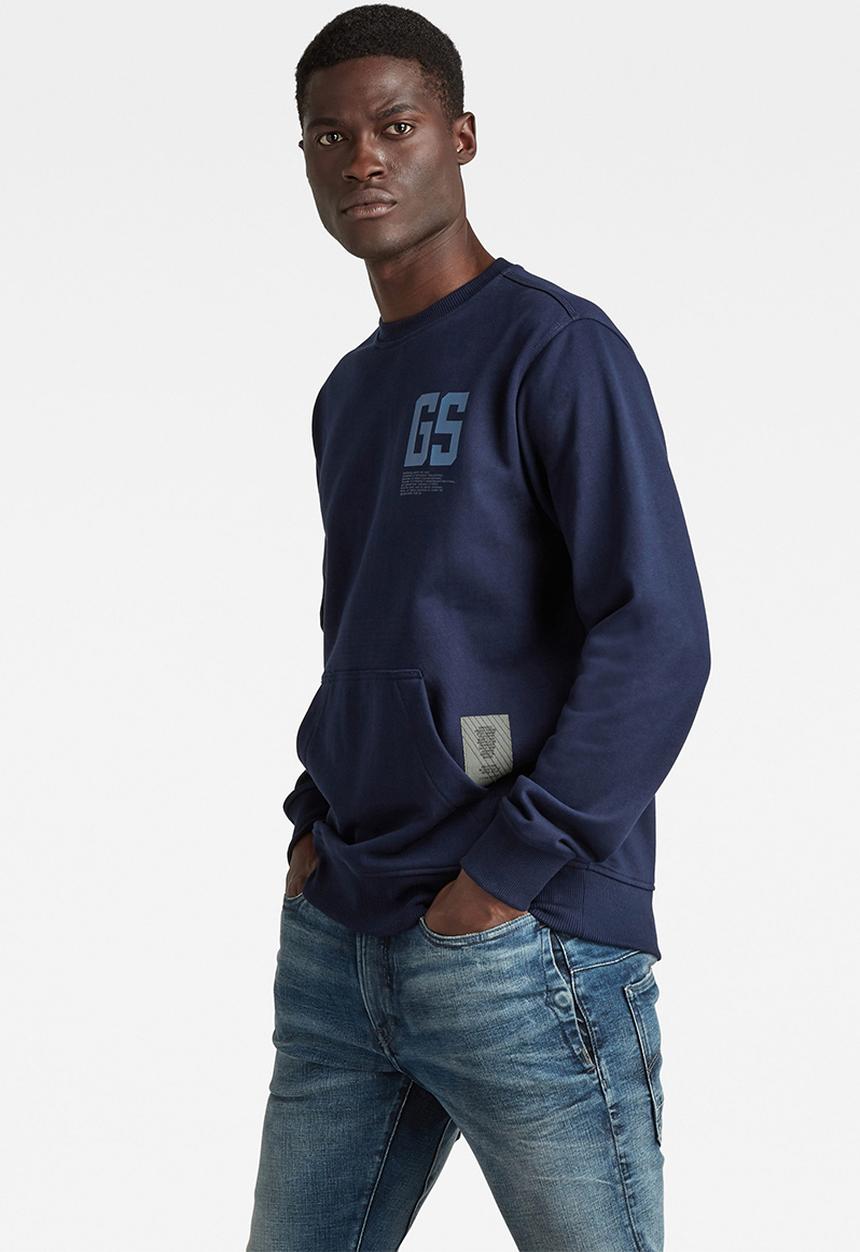 G-STAR - Stitch pocket sweat - navy