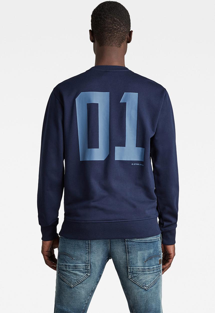 G-STAR - Stitch pocket sweat - navy