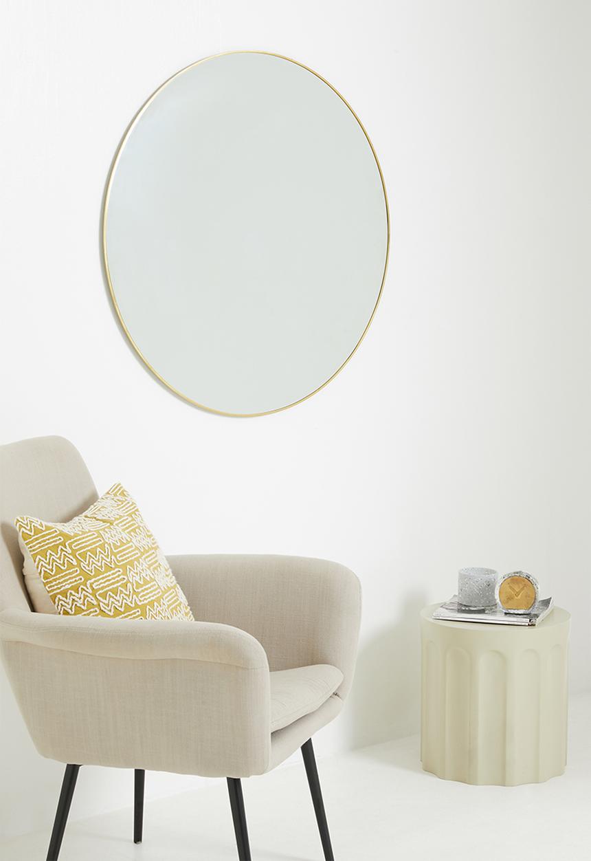 Sixth Floor - Cleo round mirror - gold 90cm