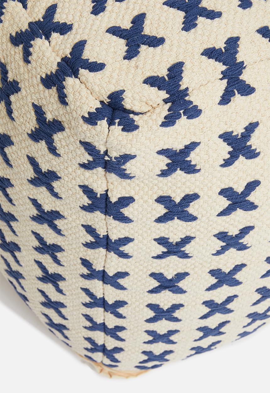 Sixth Floor - Criss cross ottoman - natural & sage