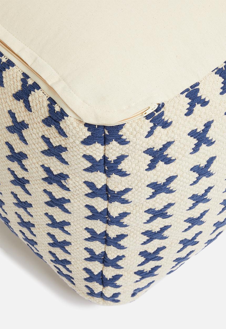 Sixth Floor - Criss cross ottoman - natural & sage