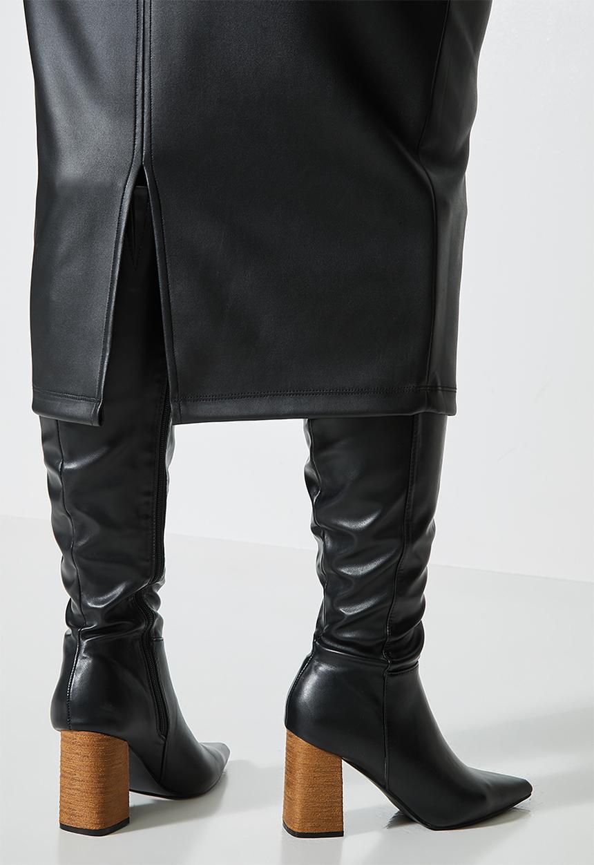 Superbalist - Coated scuba bodycon - black