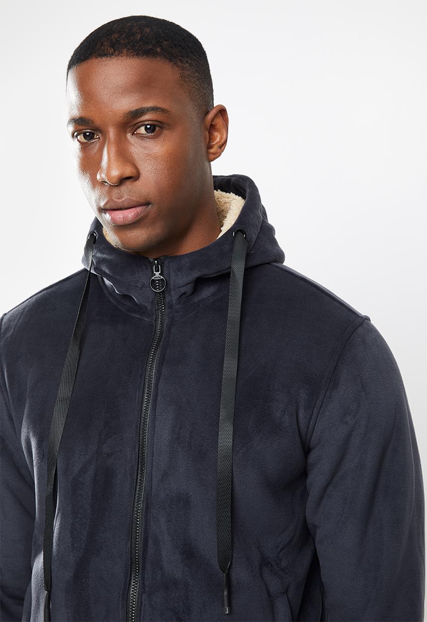 STYLE REPUBLIC - Sherpa lined hooded jacket - navy