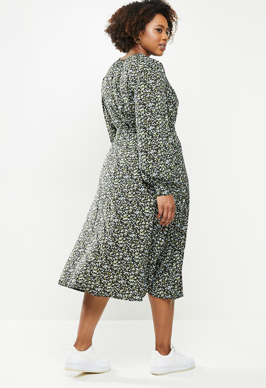 Missguided - Plus v-neck wrap midaxi dress floral - multi 