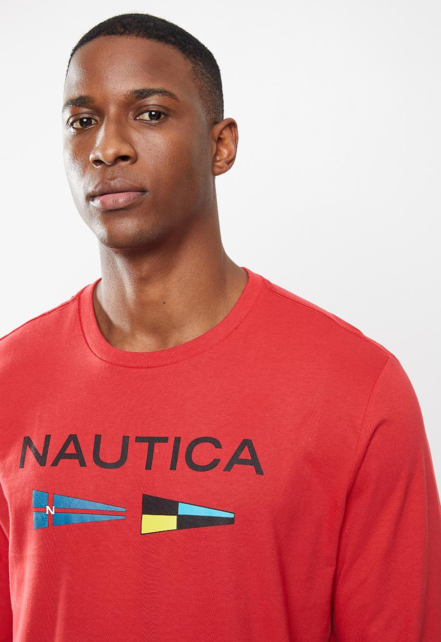 Nautica - Logo with signal flags tee - nautica red