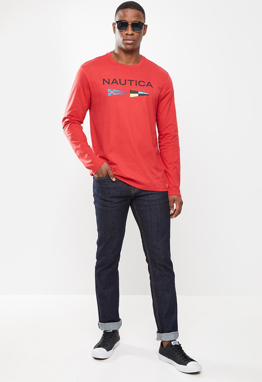 Nautica - Logo with signal flags tee - nautica red