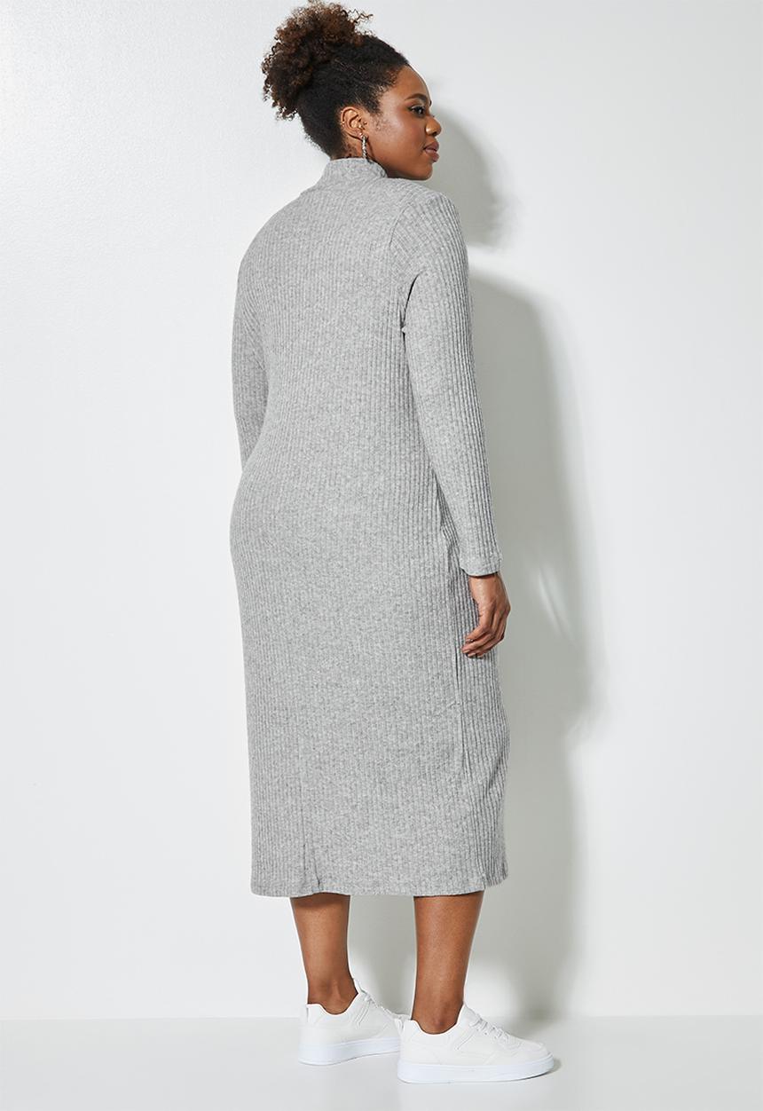 Superbalist - Soft touch shoulder pad column dress - grey