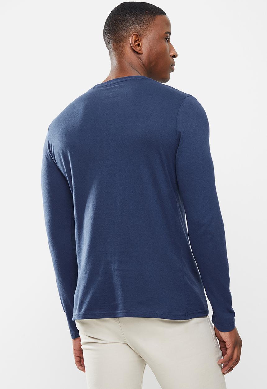 Original Penguin - Ls embroidered logo tee - blue sapphire