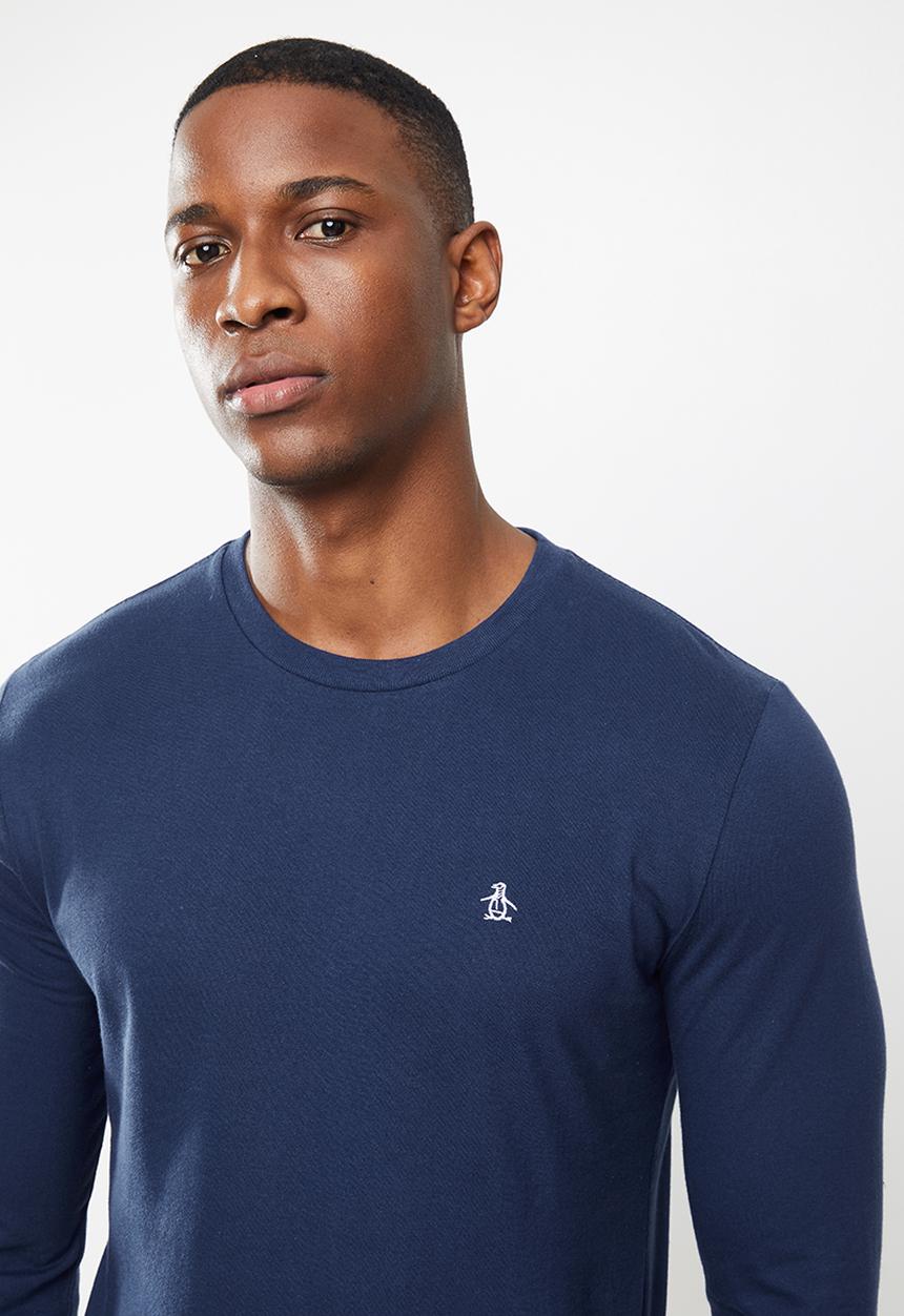 Original Penguin - Ls embroidered logo tee - blue sapphire
