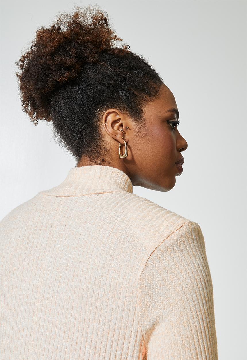 Superbalist - Soft touch shoulder pad column dress - neutral
