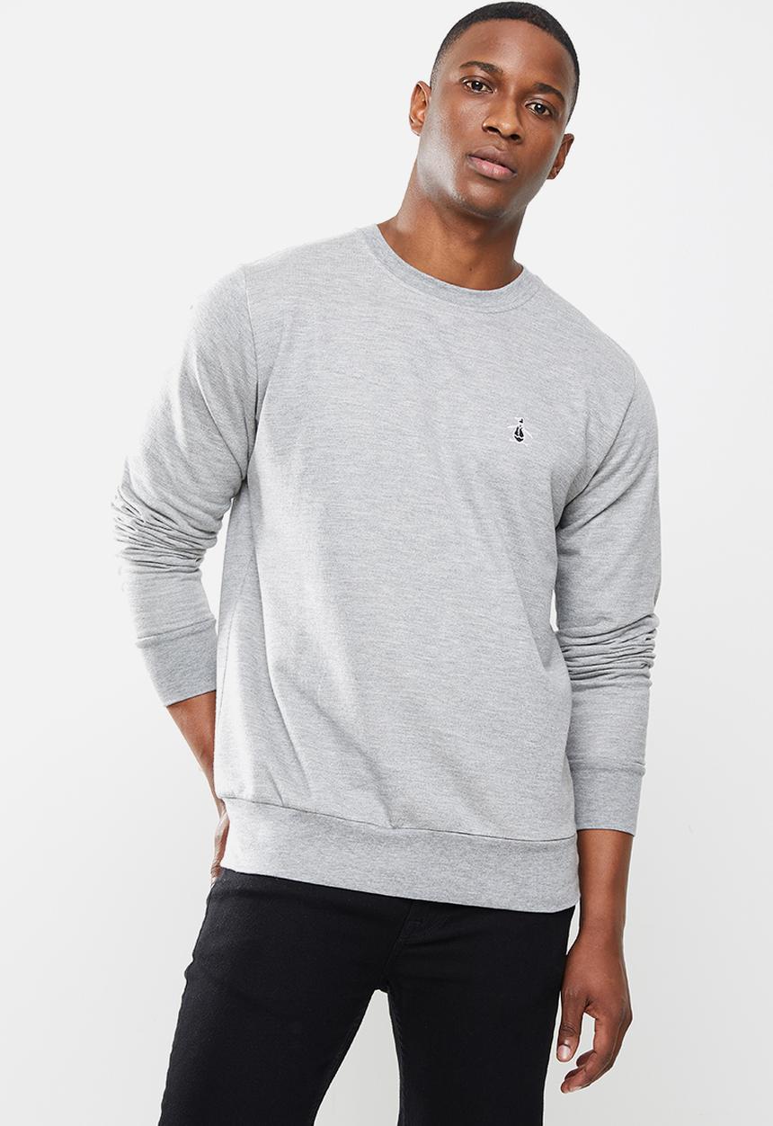 Original Penguin - Long sleeve sticker Pete fleece - rain heather