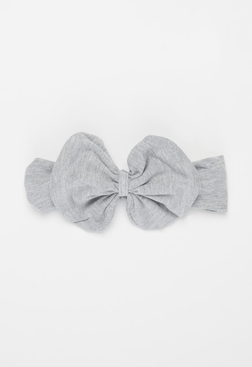 Baby Star - Baby star headband with bow - grey