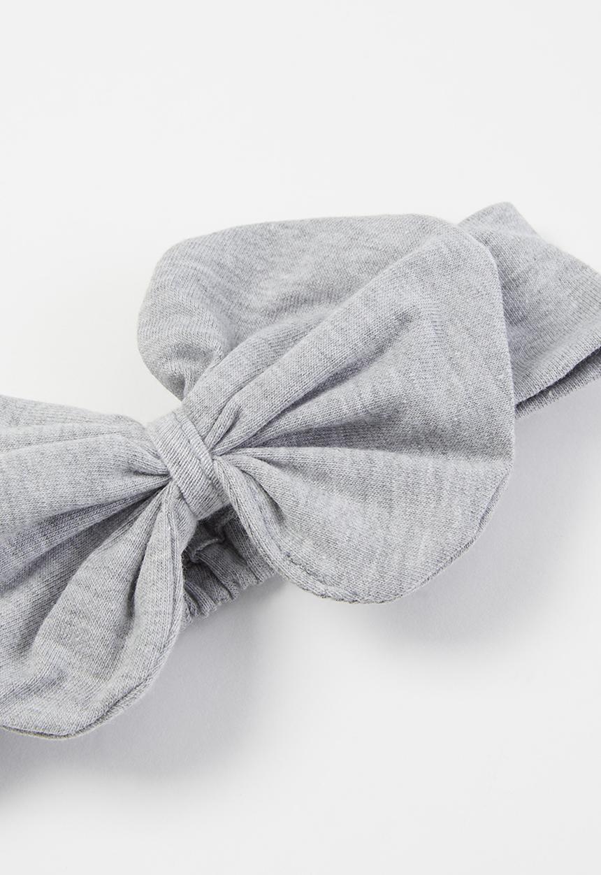 Baby Star - Baby star headband with bow - grey