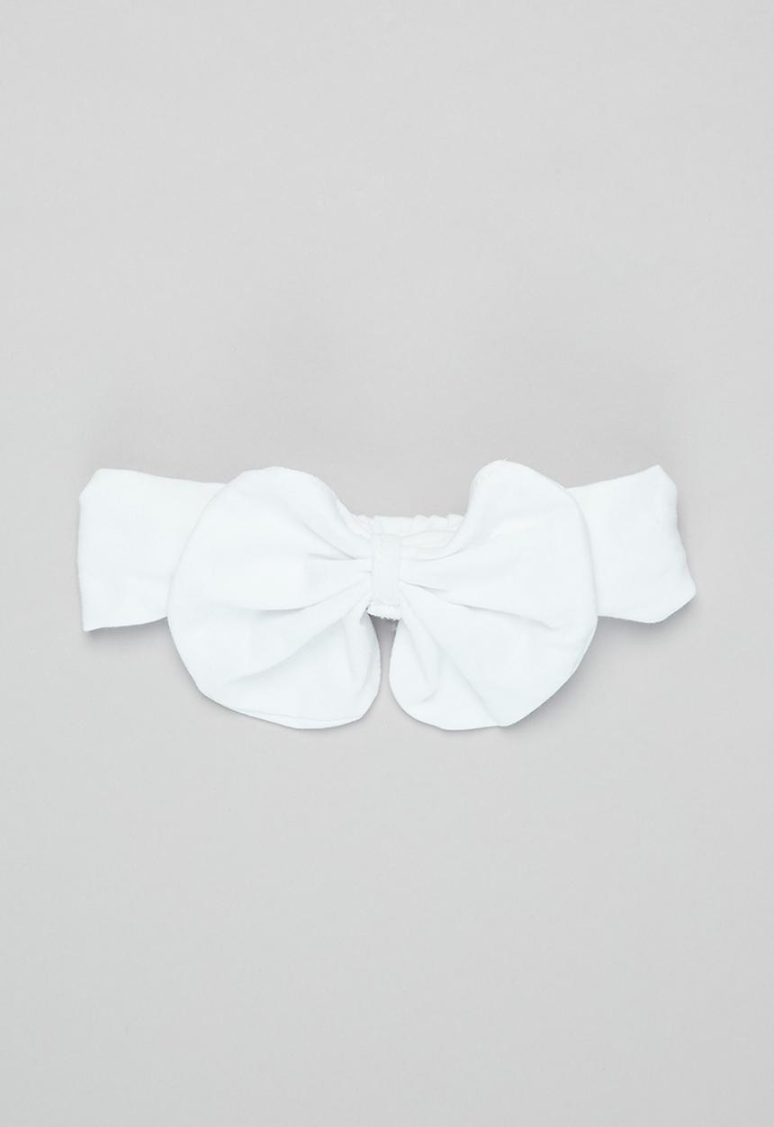Baby Star - Baby star headband with bow - true white