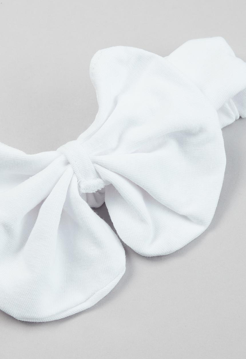 Baby Star - Baby star headband with bow - true white