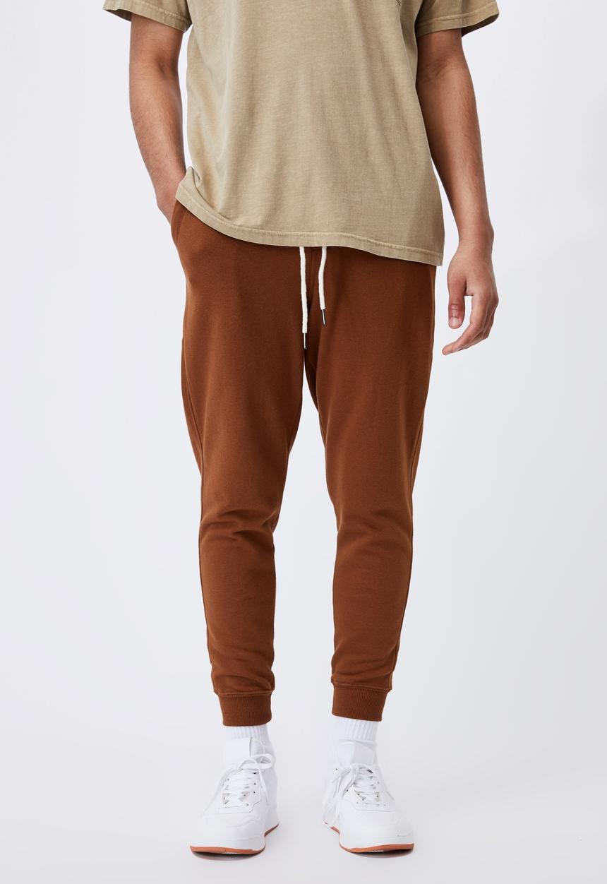 Cotton On - Trippy slim trackie - dashound brown