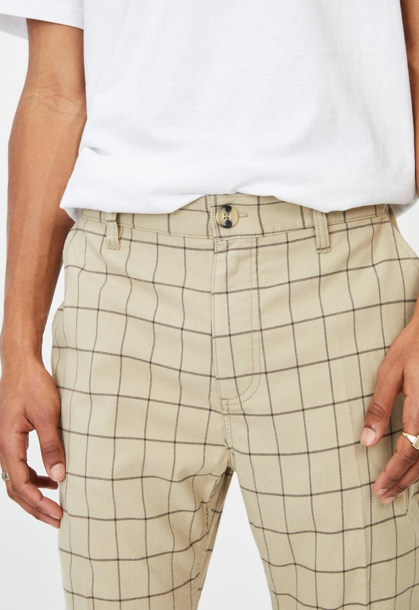 Cotton On - Oxford trouser - beige window check