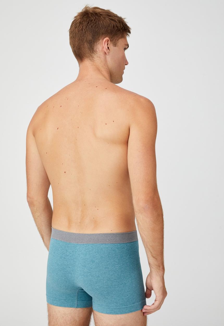 Cotton On - Mens seamless trunks - teal blue marle/grey marle