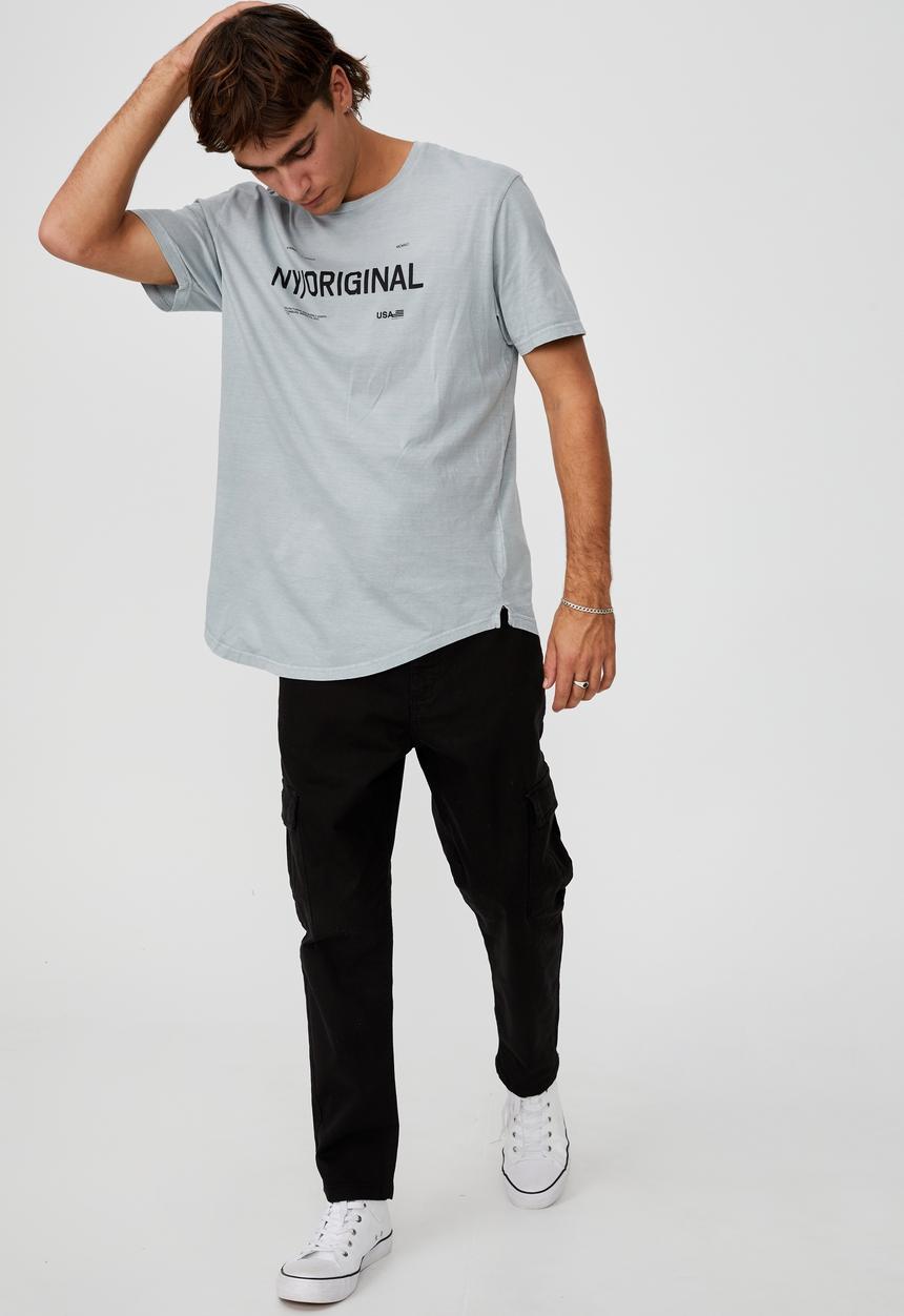 Cotton On - Longline scoop T-shirt - blue