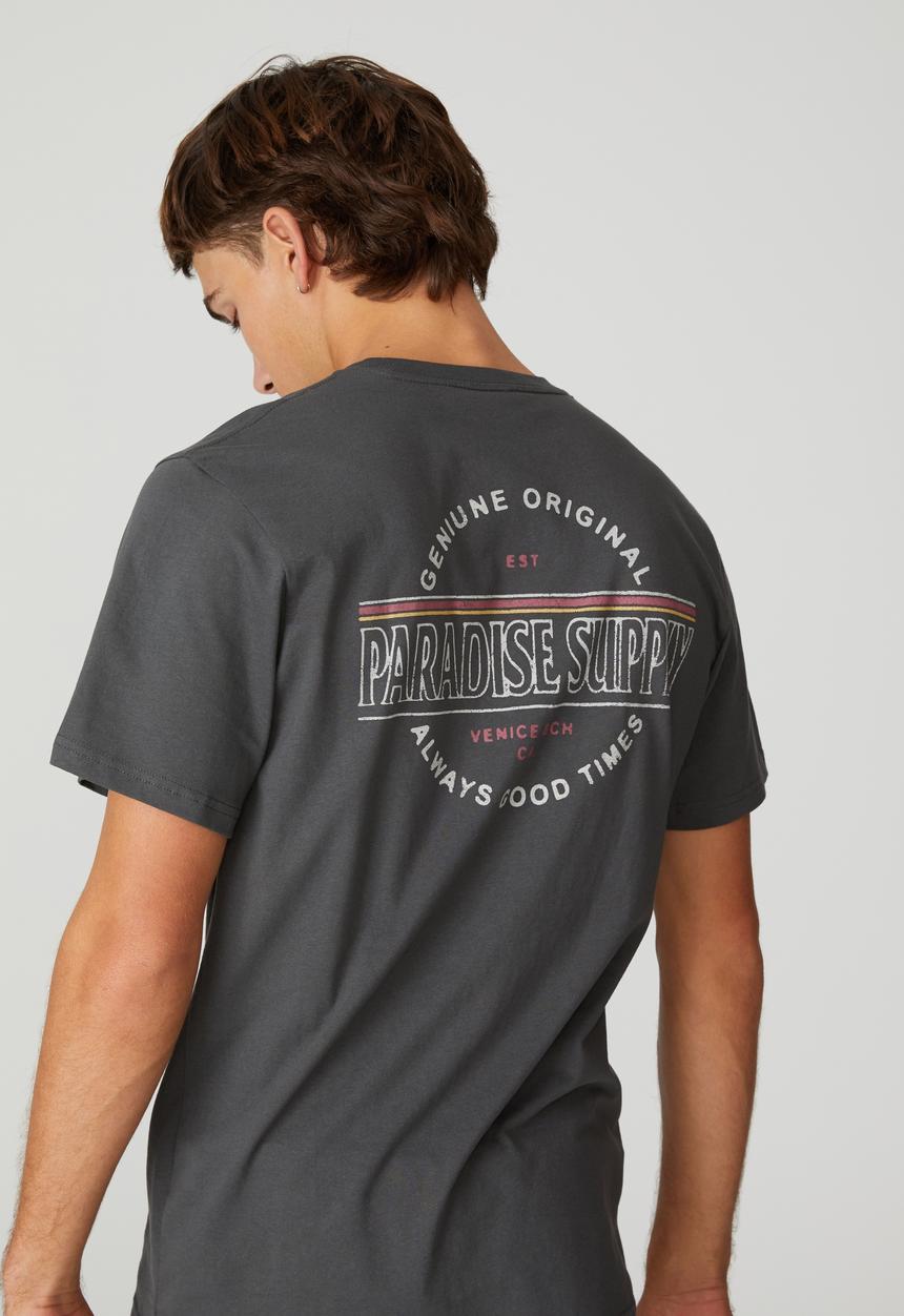 Cotton On - Tbar moto t-shirt - faded slate