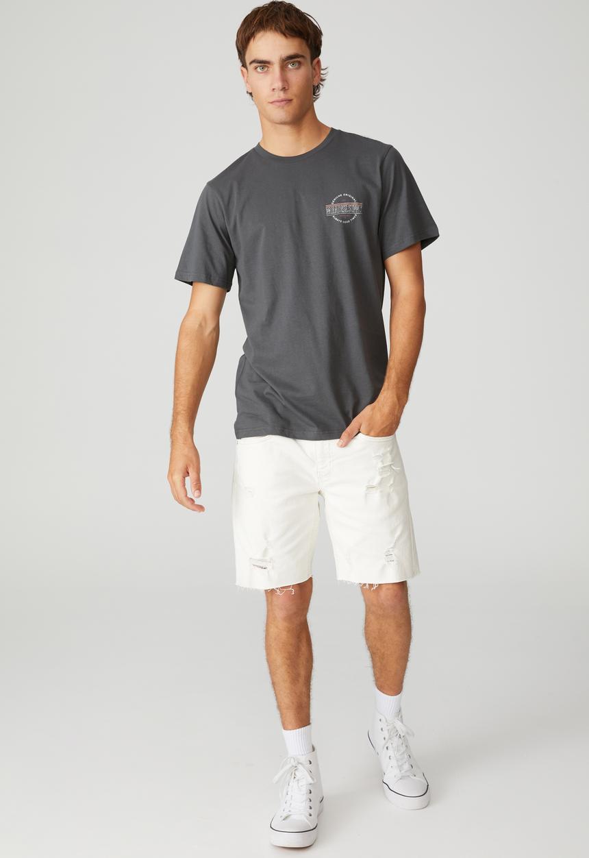 Cotton On - Tbar moto t-shirt - faded slate