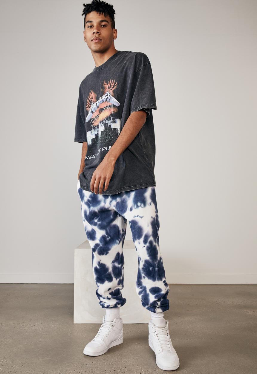 Factorie - Relaxed tie dye trackpant - indigo bleed tie dye