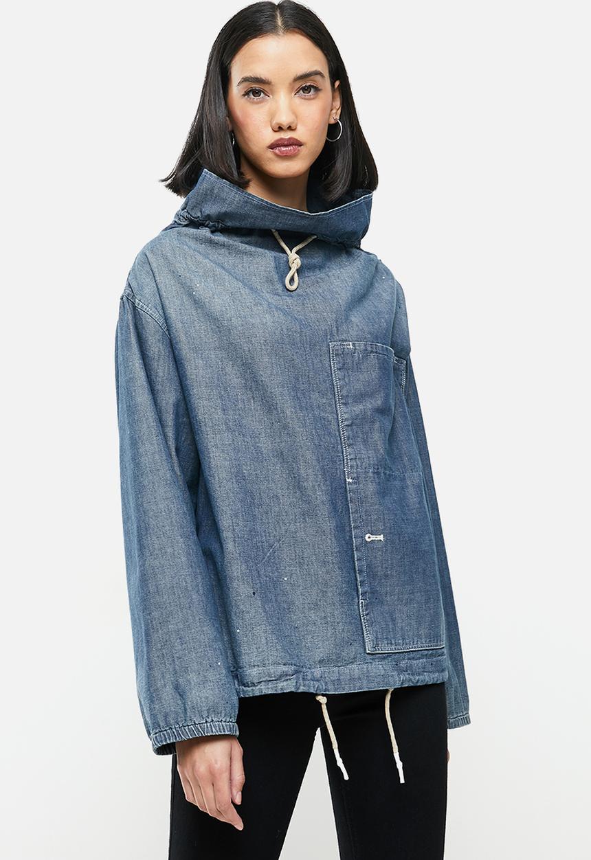 G-STAR - Long sleeve mock neck shirt - blue