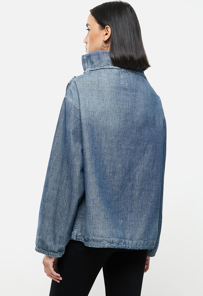 G-STAR - Long sleeve mock neck shirt - blue