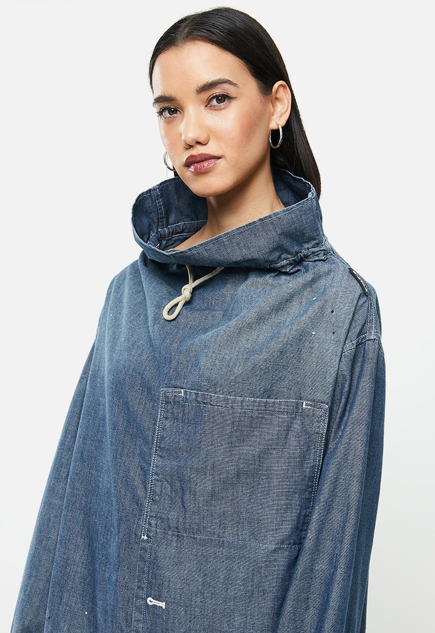 G-STAR - Long sleeve mock neck shirt - blue