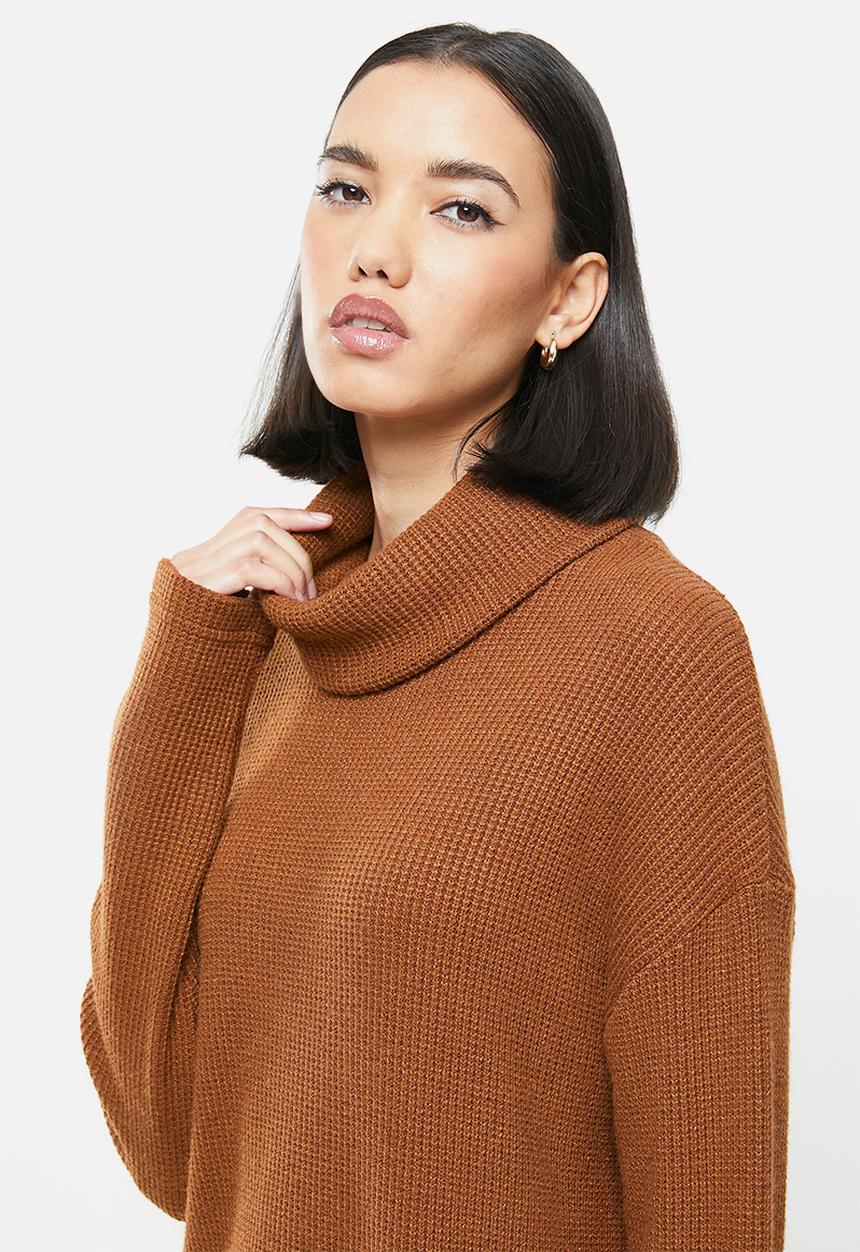Me&B - Cowl neck top dress - rust