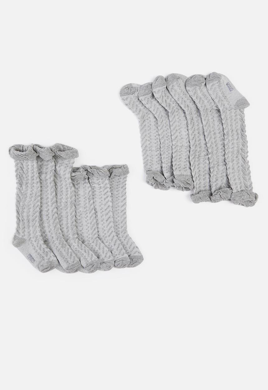 Klin - Girls 6-pack knee high socks - light grey
