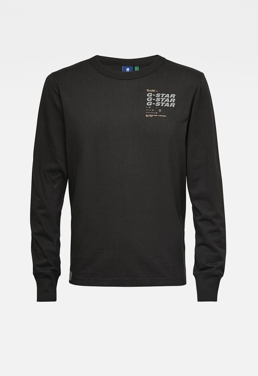 G-STAR - Big back graphic r  l\s tee - dk black