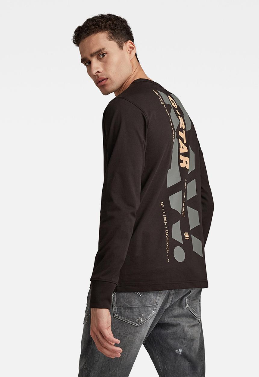G-STAR - Big back graphic r  l\s tee - dk black