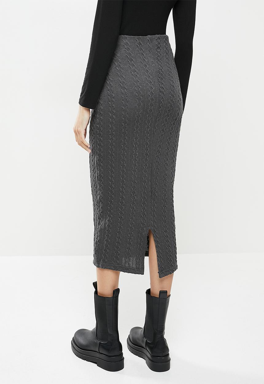 Me&B - Cable knit pencil skirt - grey 