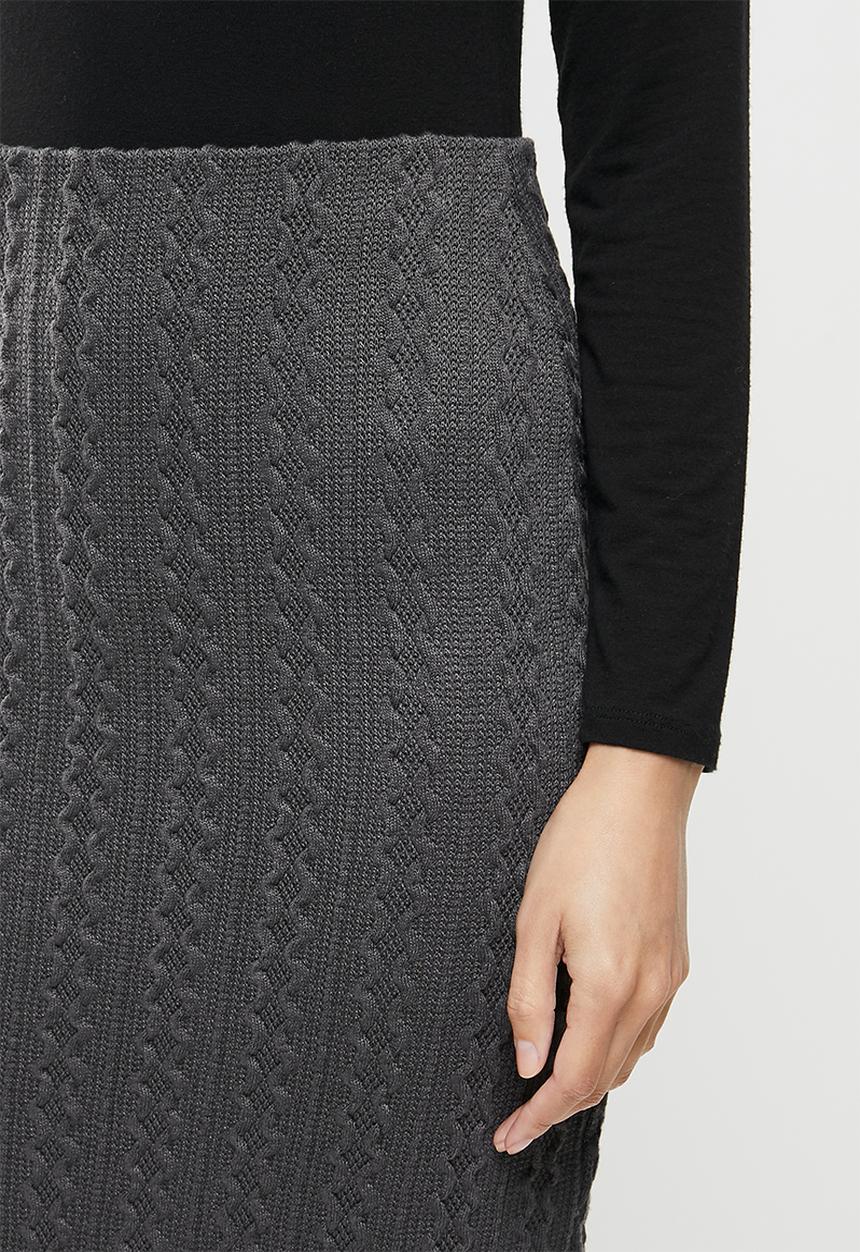 Me&B - Cable knit pencil skirt - grey 