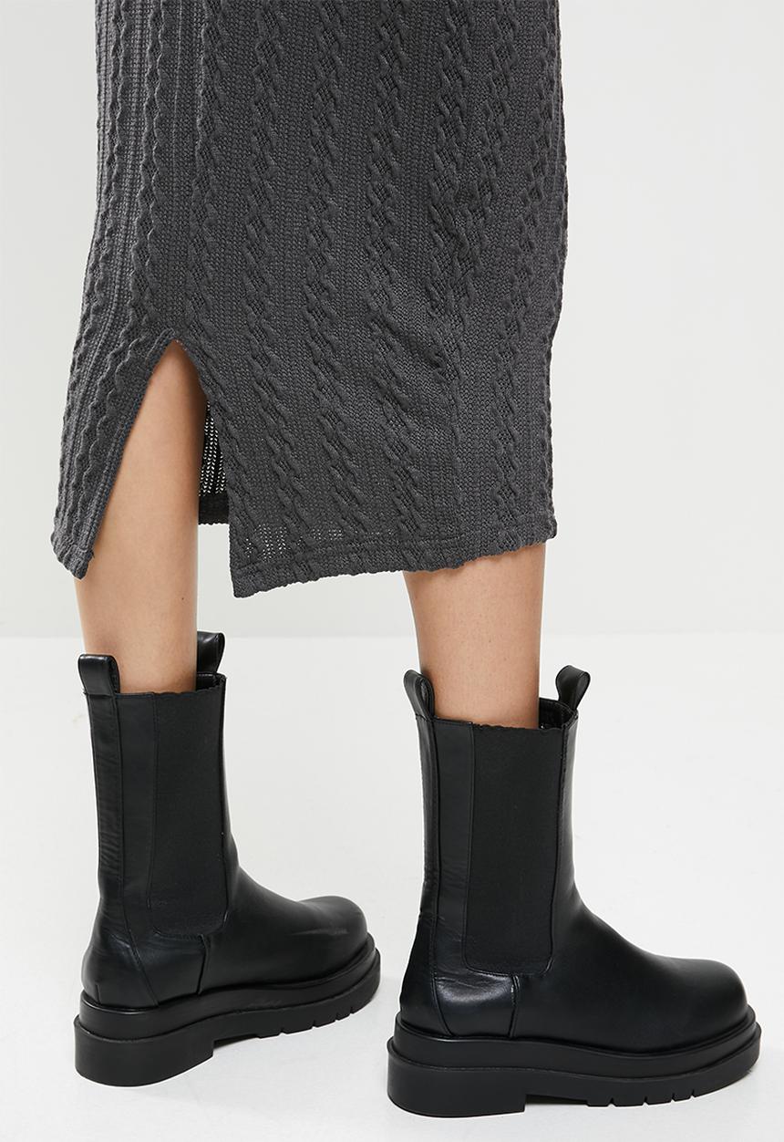 Me&B - Cable knit pencil skirt - grey 