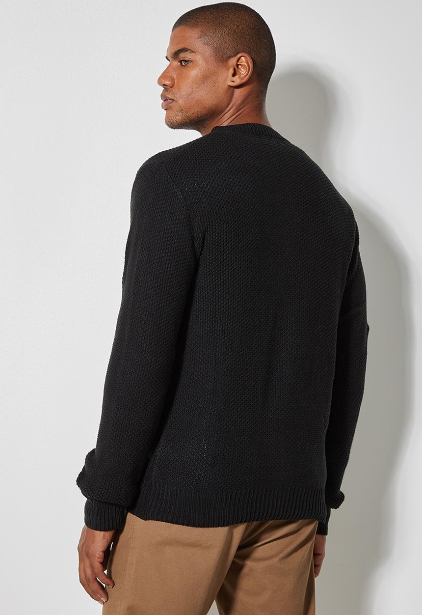 Superbalist - Zip-through bomber knit - black